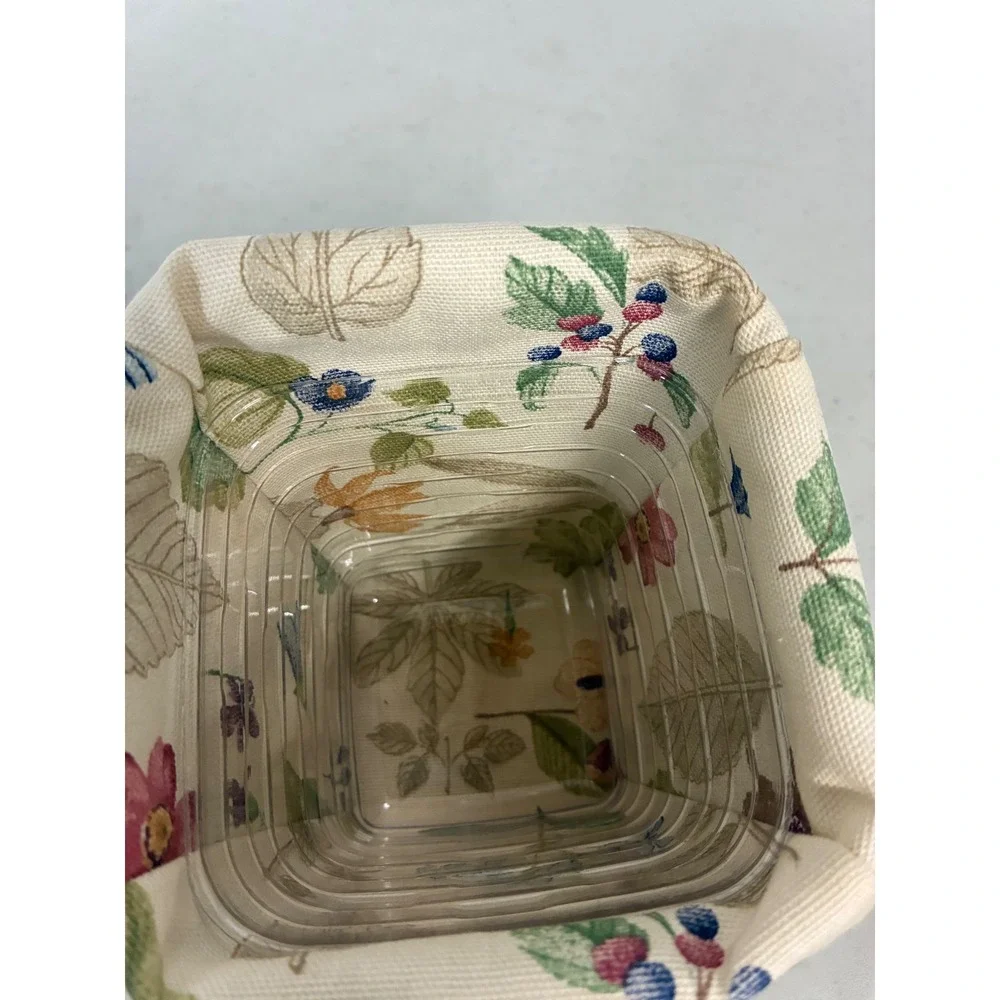 Longaberger Small Square Basket 1996 Botanical Berry Liner Plastic Protector‎